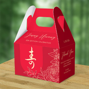 Chinese Longevity Birthday Ranunculus Favour Box