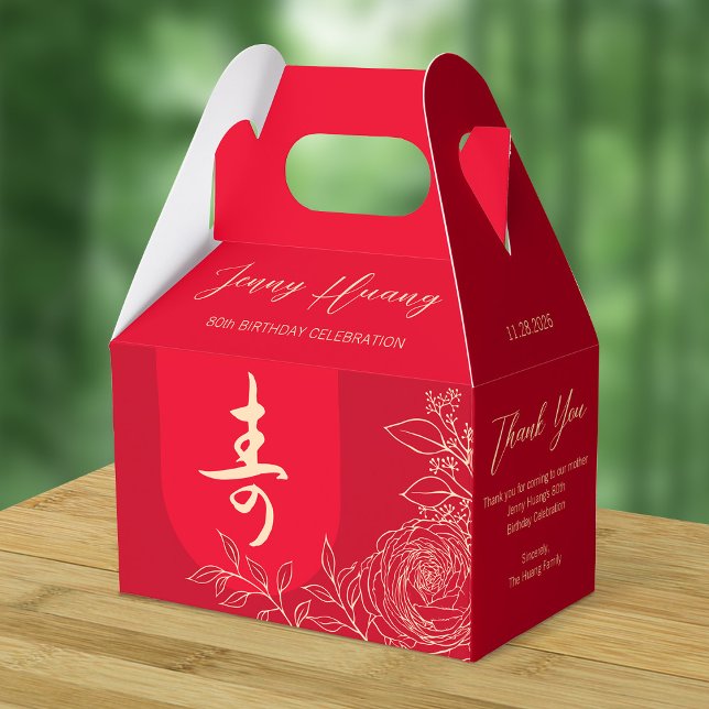 Chinese Longevity Birthday Ranunculus Favour Box (Creator Uploaded)