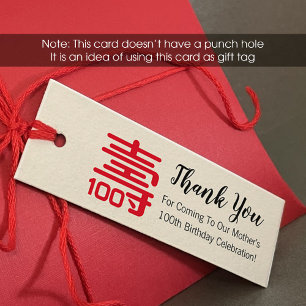 Chinese "Longevity" Birthday Tag (1x3 inch) 