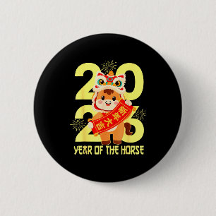 Chinese Lunar New Year 2026 Year Of The Horse Zodi 6 Cm Round Badge