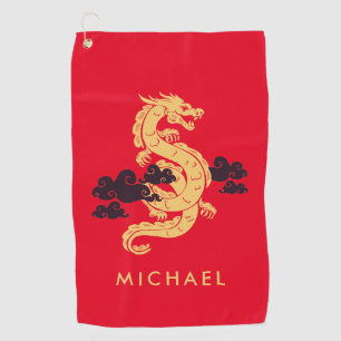 Chinese Lunar New Year Dragon 2024 Personalised Golf Towel