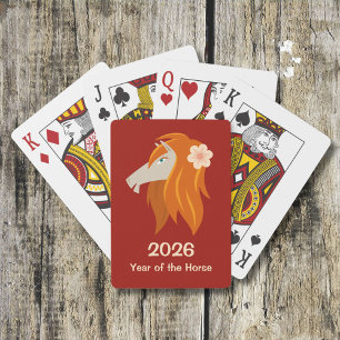 Chinese Lunar New Year Fire Horse 2026 Zodiac Playing Cards