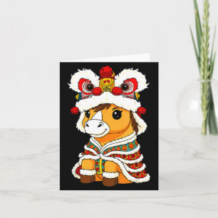 Chinese Lunar New Year Lion Dance Cute Horse China Card