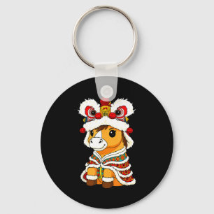 Chinese Lunar New Year Lion Dance Cute Horse China Key Ring
