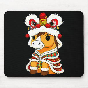 Chinese Lunar New Year Lion Dance Cute Horse China Mouse Pad