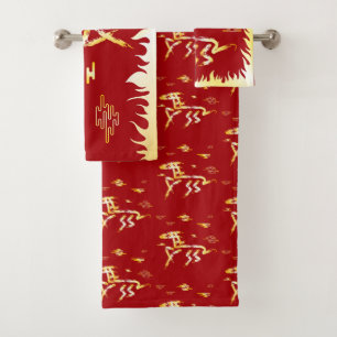 Chinese Lunar New Year of the Horse 2026 4724 Fire Bath Towel Set