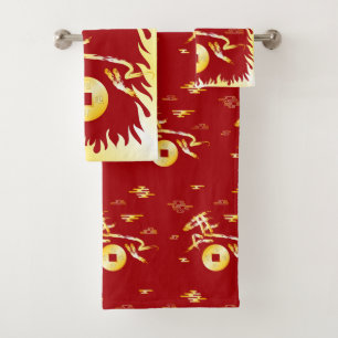Chinese Lunar New Year of the Horse 2026 4724 Fire Bath Towel Set