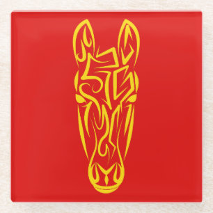 Chinese Lunar New Year of the Horse 2026 4724 Fire Glass Coaster