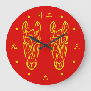 Chinese Lunar New Year of the Horse 2026 4724 Fire Large Clock