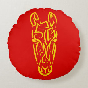 Chinese Lunar New Year of the Horse 2026 4724 Fire Round Cushion