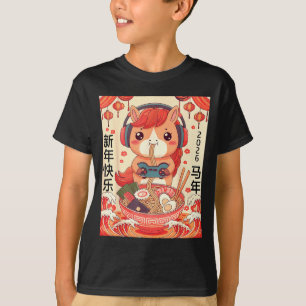 Chinese Lunar New Year Of The Horse 2026 Ramen Noo T-Shirt