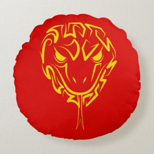 Chinese Lunar New Year of the Snake 2025 4723 Wood Round Cushion