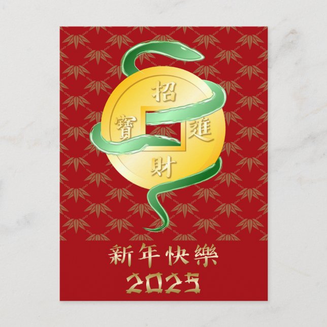 Chinese Lunar New Year of the Snake 2025 Wealth Postcard (Front)