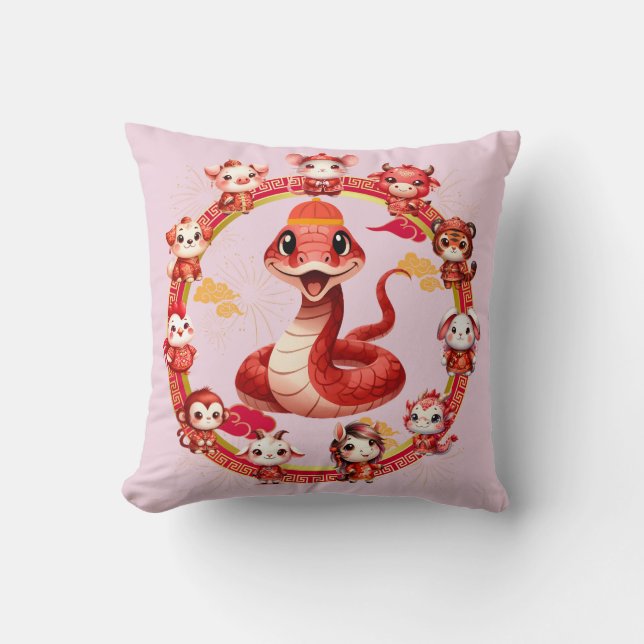 Chinese Lunar New Year Snake Design 2 Cushion (Front)