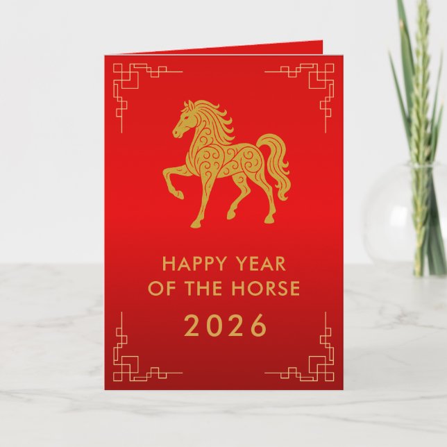Chinese lunar New Year - Year of the Horse 2026 Card (Front)