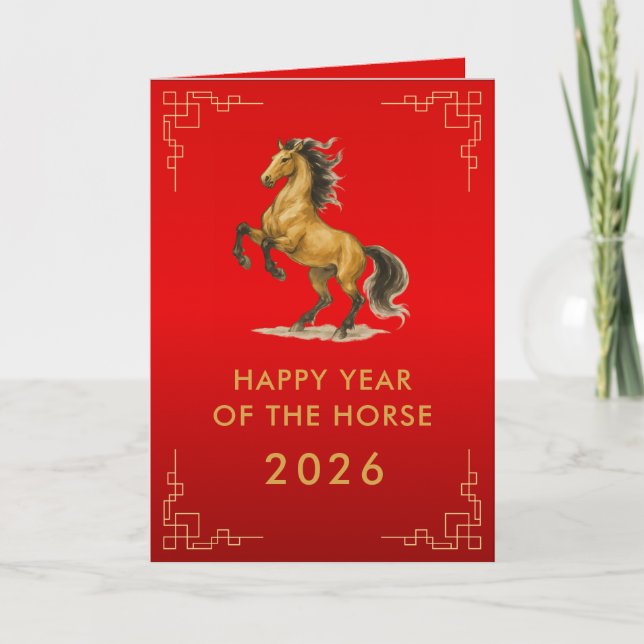 Chinese lunar New Year - Year of the Horse 2026 Card (Front)