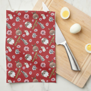 Chinese Lunar Year of the Rabbit 2023 Pattern Tea Towel