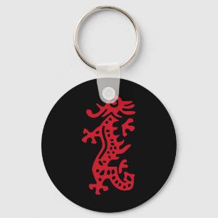 Chinese Mah Jong Red Dragon Tile Mahjong Costume  Key Ring