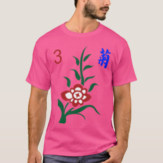 Chinese Mahjong Mah Jong Game Flowers Chrysanthemu T-Shirt