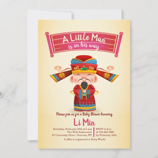 Chinese Man Invitation (Front)