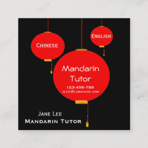 Chinese Mandarin Tutor language teacher Square Business Card