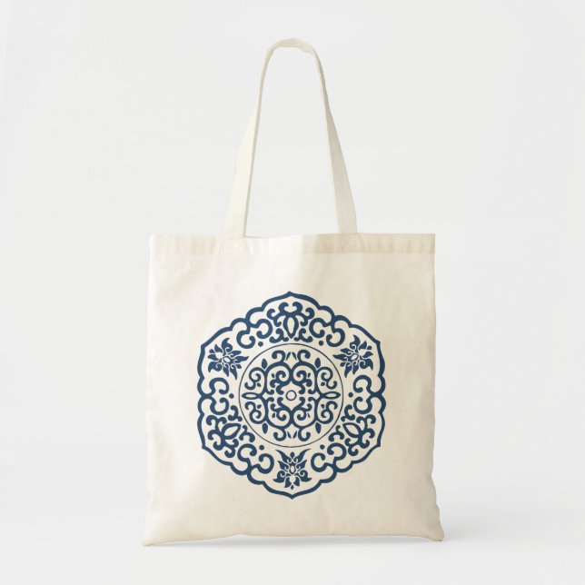 Chinese Medallion blue Tote Bag (Front)
