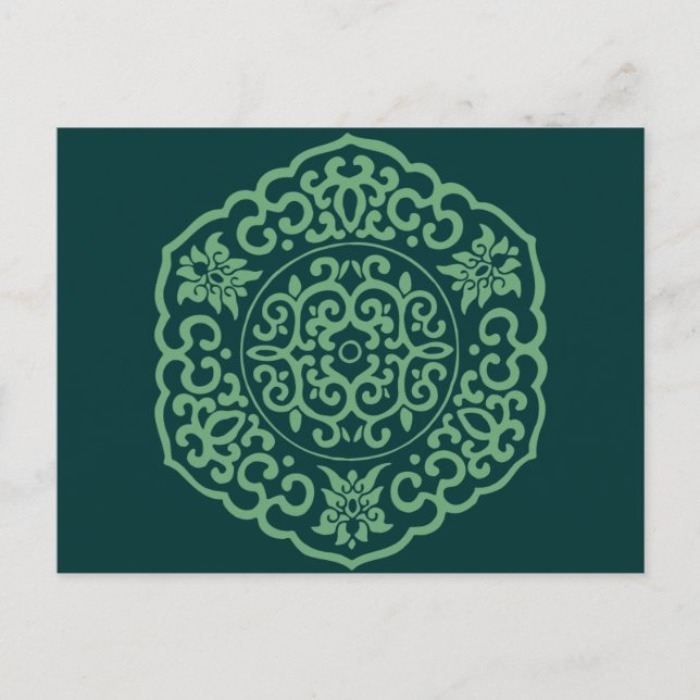 Chinese Medallion green Postcard (Front)