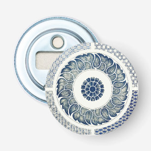 Chinese Medallion: Indigo Blue Chinoiserie Bottle Opener