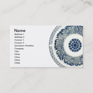 Chinese Medallion: Indigo Blue Chinoiserie Business Card
