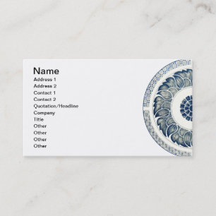 Chinese Medallion: Indigo Blue Chinoiserie Business Card