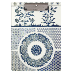 Chinese Medallion: Indigo Blue Chinoiserie Clipboard