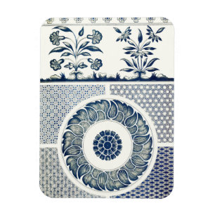 Chinese Medallion: Indigo Blue Chinoiserie Magnet