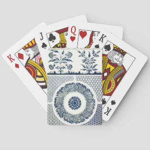 Chinese Medallion: Indigo Blue Chinoiserie Playing Cards