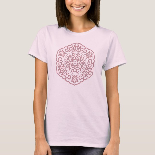Chinese Medallion pink T-Shirt (Front)
