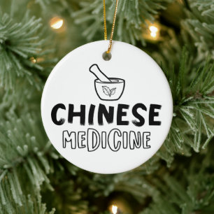 Chinese Medicine Medical Herbs Herbalist Therapy Ceramic Tree Decoration