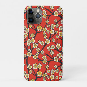 Chinese Meihua White Plum Blossom Crimson Pattern Case-Mate iPhone Case