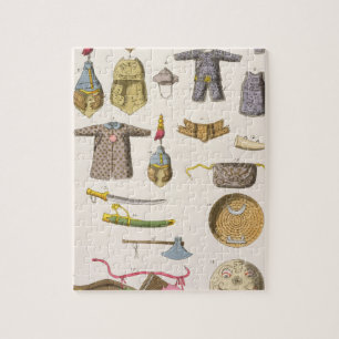 Chinese military arms and apparel, illustration fr jigsaw puzzle