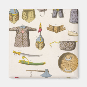 Chinese military arms and apparel, illustration fr magnet