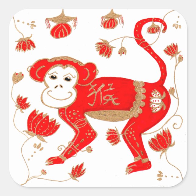 Chinese Monkey Astrology Sticker (Front)