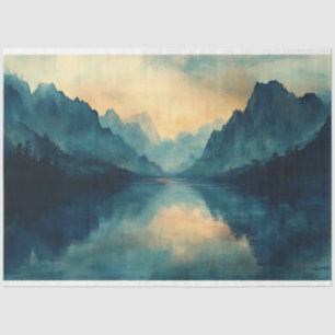 Chinese Mountain Landscape Painting Decoupage Tissue Paper