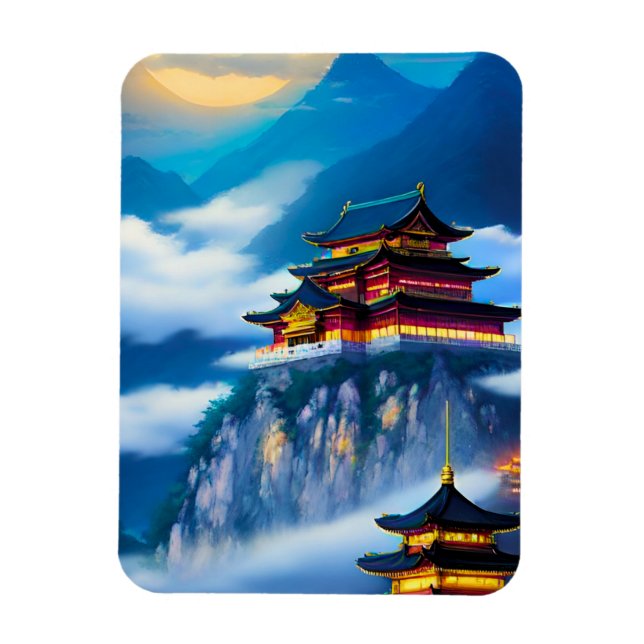 Chinese Mountain Palace Magnet (Vertical)