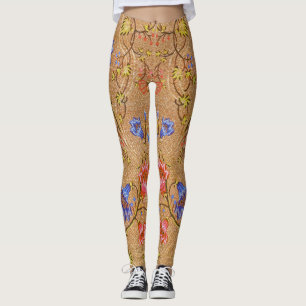 Chinese Nanjing Imperial Red-Gold Brocade Leggings