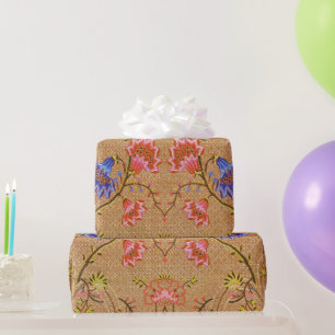 Chinese Nanjing Imperial Red-Gold Brocade Wrapping Paper