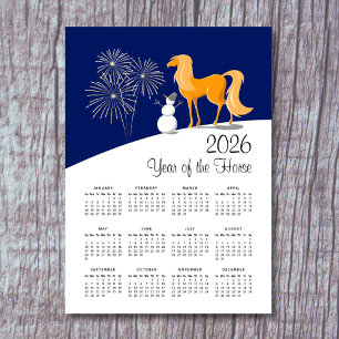 Chinese New Lunar Year Fire Horse 2026 Calendar