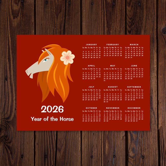 Chinese New Lunar Year Zodiac Horse 2026 Calendar (Creator Uploaded)