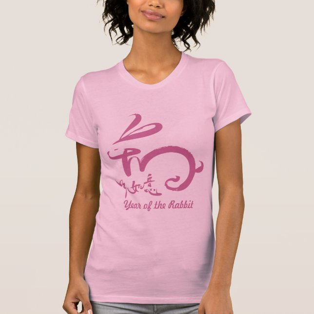 Chinese New Year 2011 - Year of the Rabbit (pink) T-Shirt (Front)
