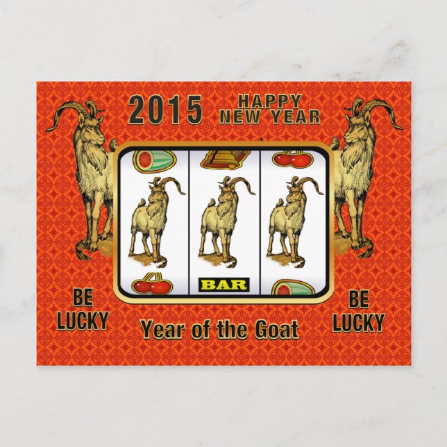 Chinese New Year-2015-year of the Sheep/Goat Holiday Postcard (Front)