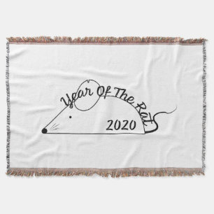 Chinese New Year 2020 Year of the Rat Throw Blanket
