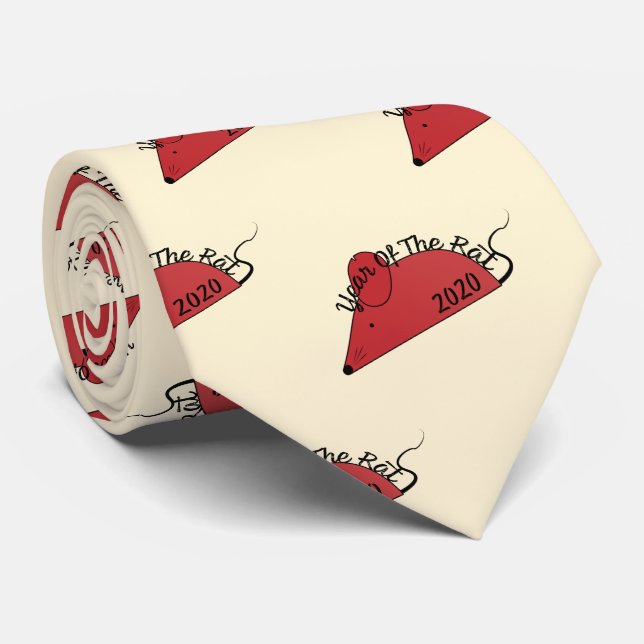 Chinese New Year 2020 Year of the Rat Tie (Rolled)