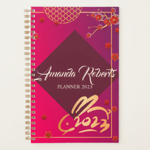 Chinese New Year 2023 Rabbit Plum Blossom Flowers Planner